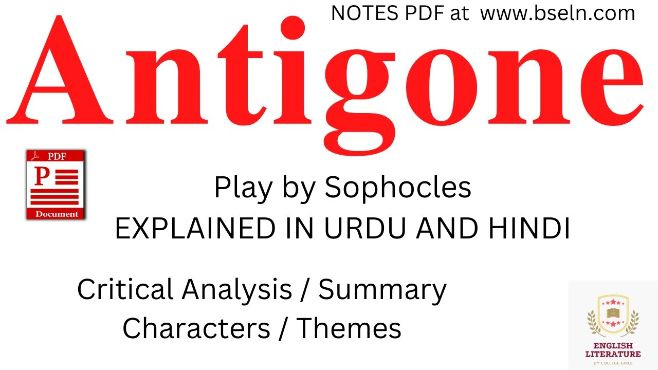 Sophocles - Antigone - Plot overview - Sophocles Antigone Plot Overview The  Chorus introduces the - Studocu